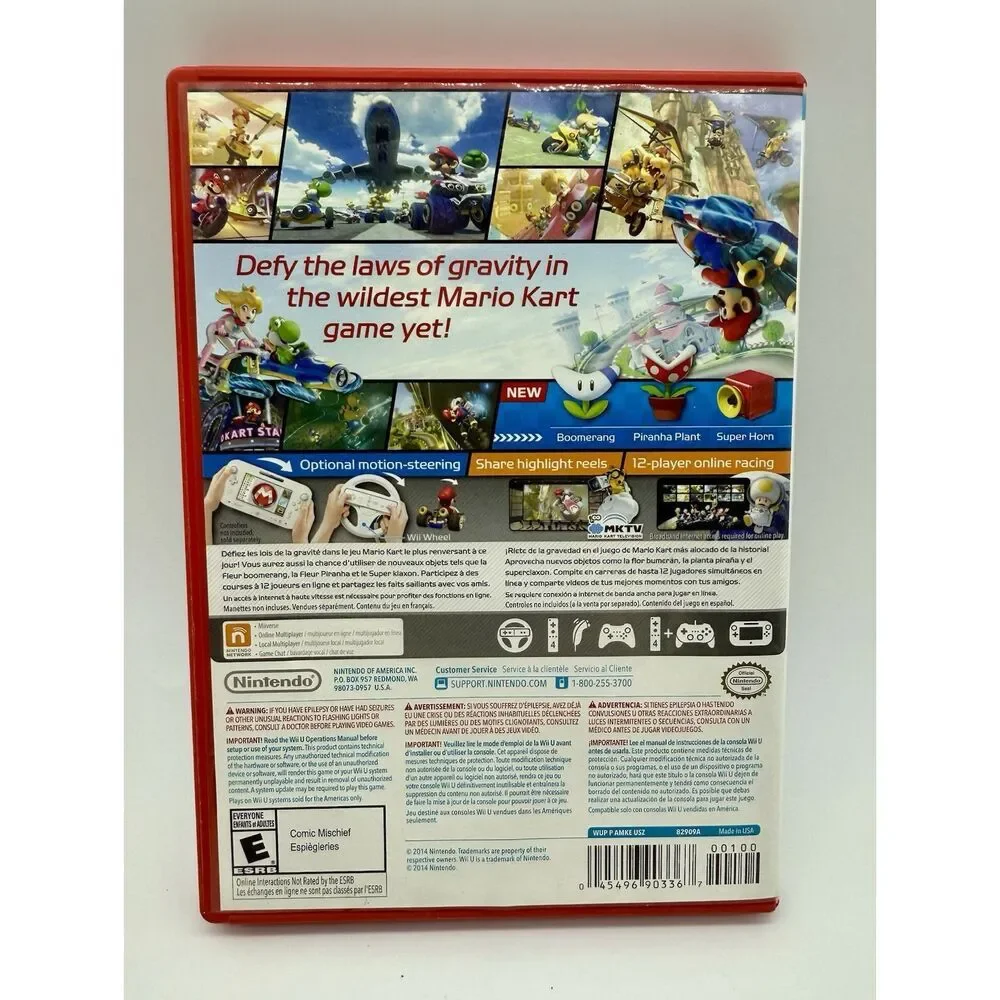 Mario Kart 8 (Wii U, 2014) Game Case And Manual‎ TESTED